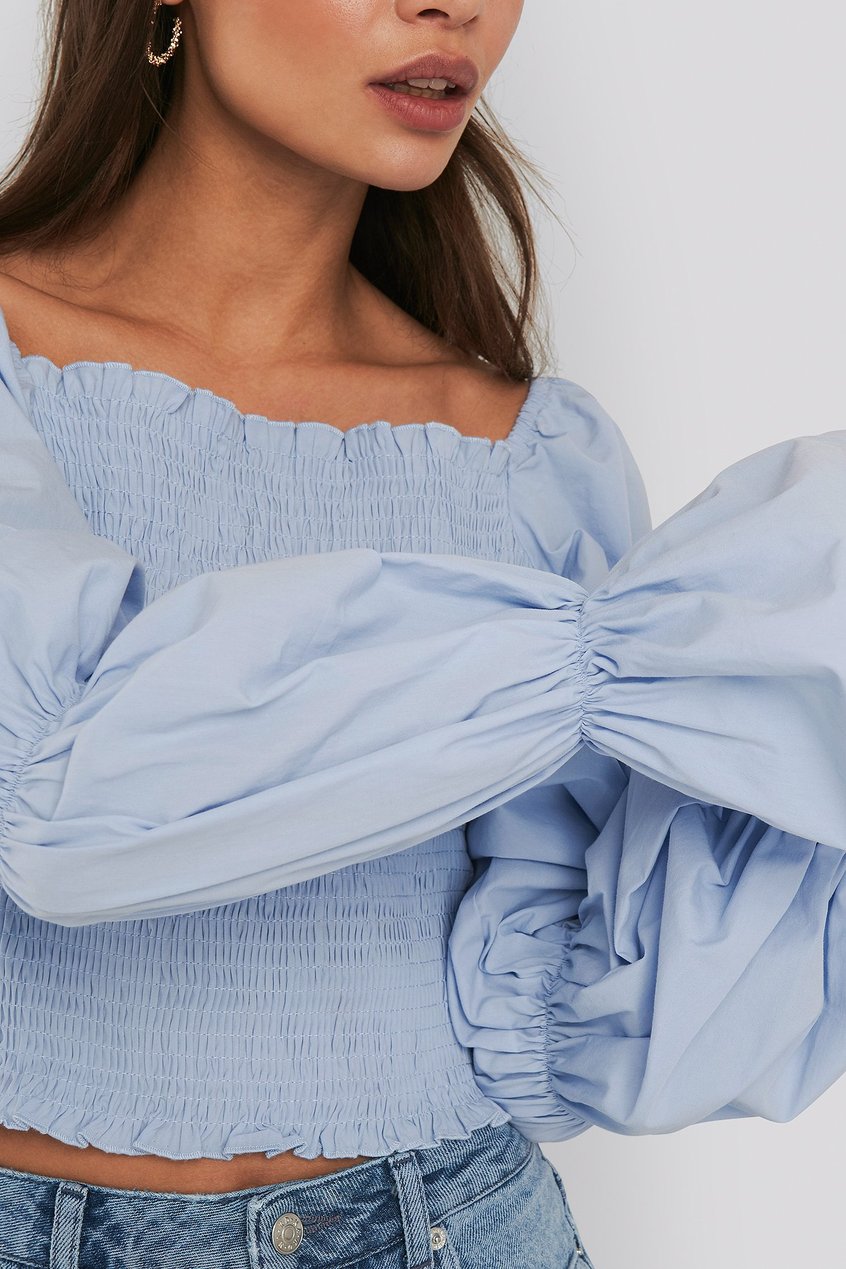 Chemises | Blouses Blouses | Smocked Cropped Top - BQ46640