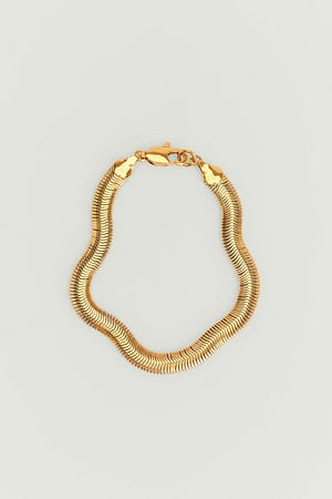 Gold Gerecycleerde armbandje met slangenketting in verguld goud