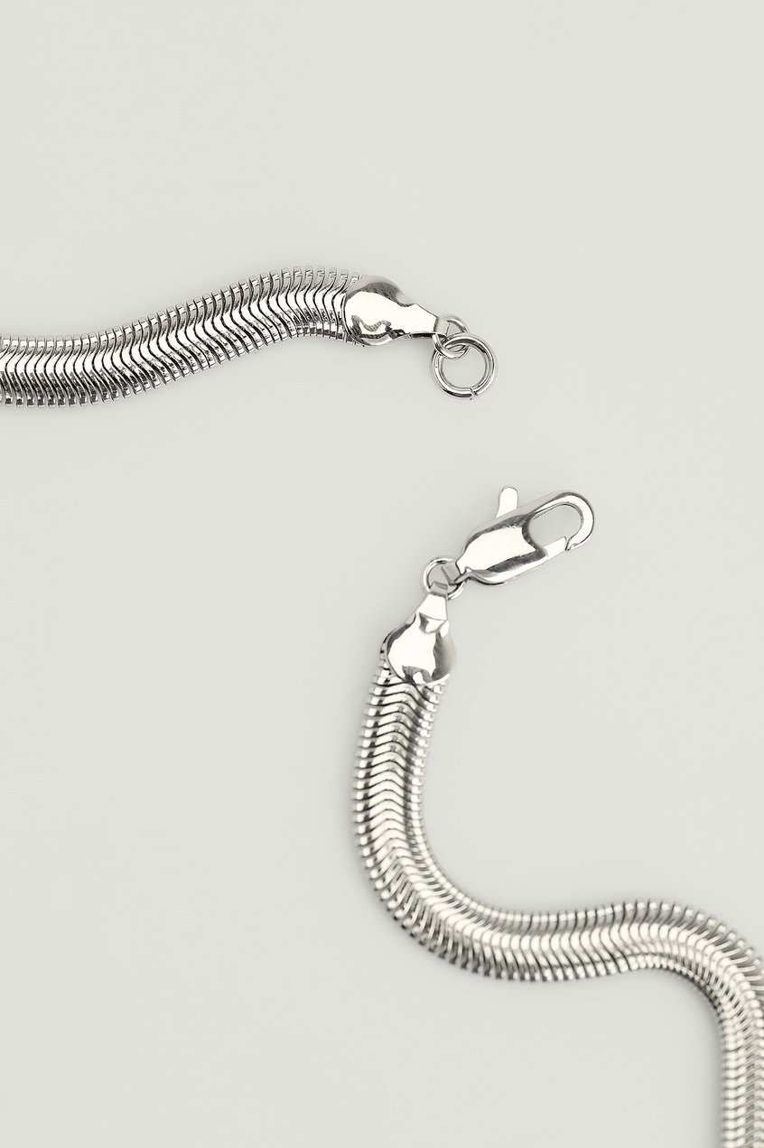 Accessoires Halsketten | Recycelte versilberte Schlangen-Halskette - JZ20415