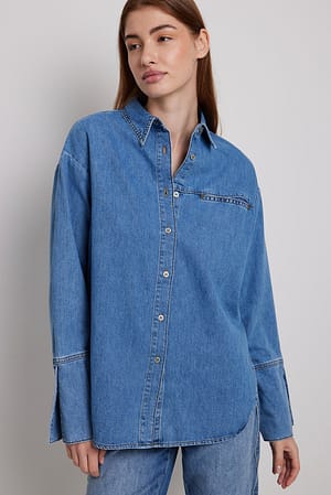 Blue Wash Camicia in denim morbido