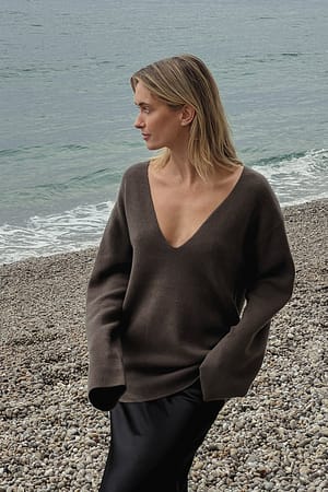 Brown Soft Knitted Sweater