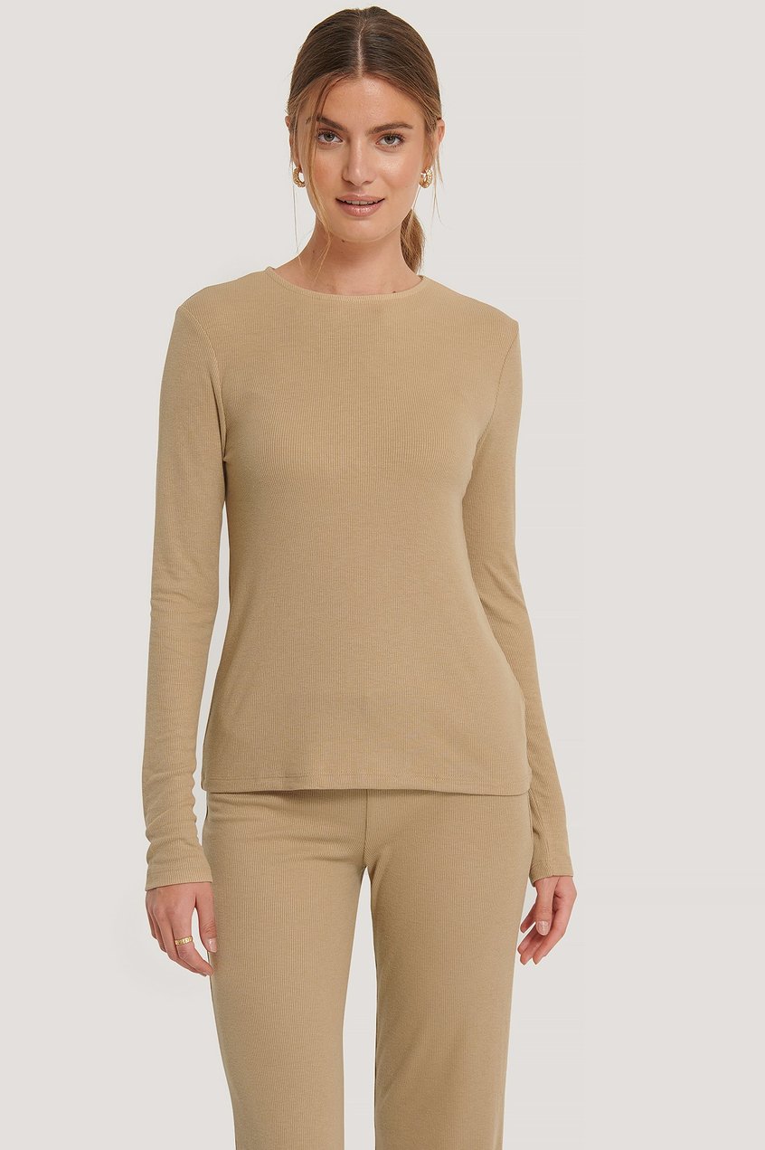 T-shirts | Tops Les essentiels | Soft Ribbed Roundneck Long Sleeve - AM50701