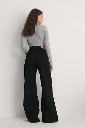 Soft Rigid Wide Jeans Black | NA-KD