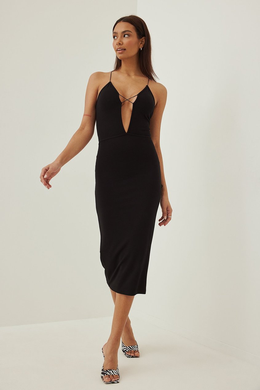 Vestidos Vestidos de fiesta | Spaghetti Strap Front Detail Dress - XU55265