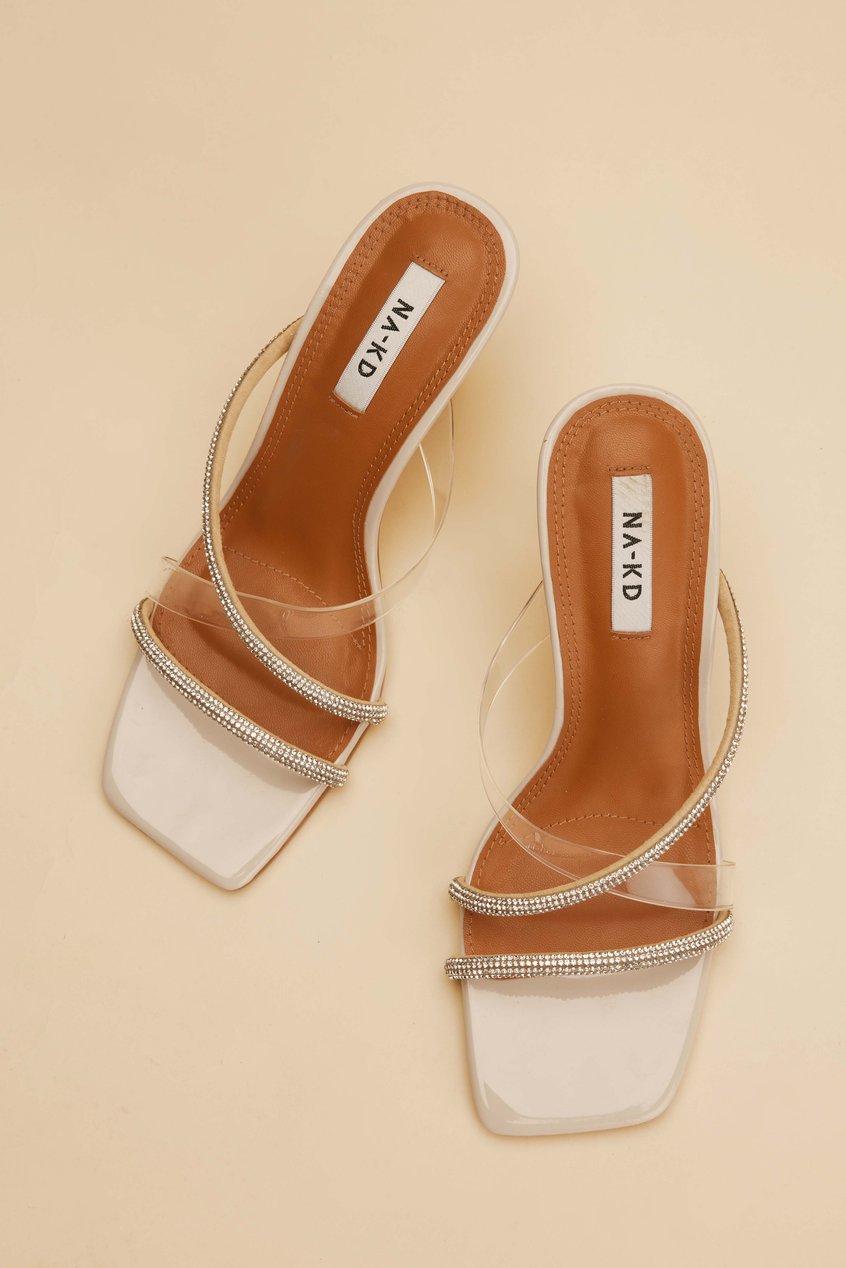 Chaussures Sandales à talons | Mules scintillantes à lanières - RQ79901