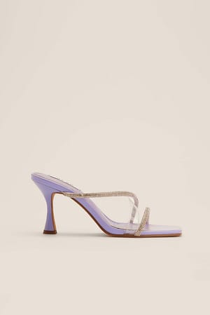 Lilac Sparkling Strappy Mules