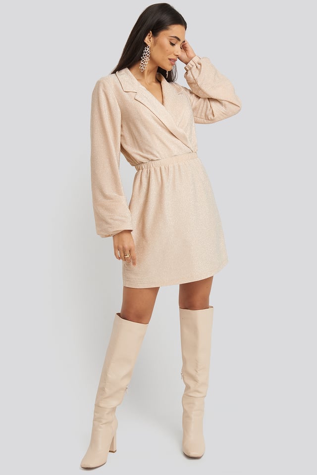 Sparkling Blazer Dress Gold