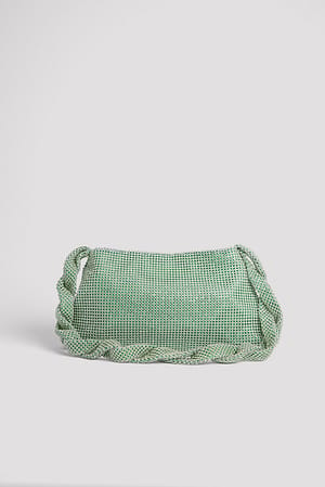 Green Sprankelende tas met gedraaide band