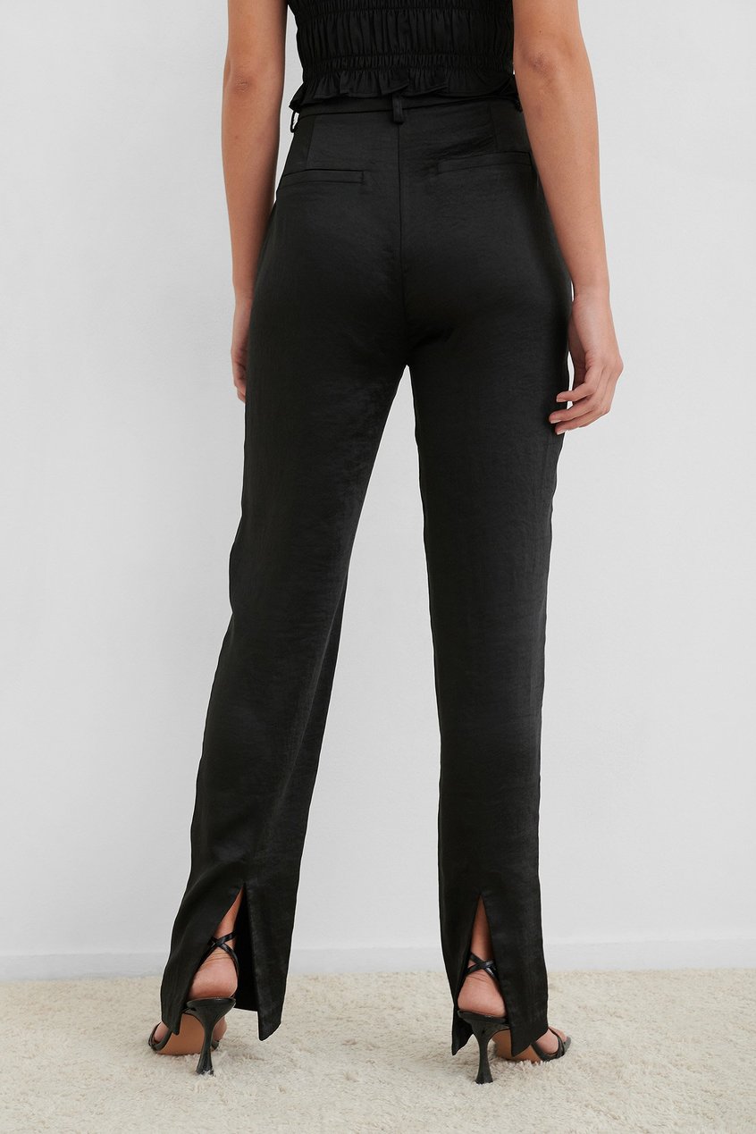 Hosen Hosen mit hoher Taille | Split Back Straight Pants - KU19925