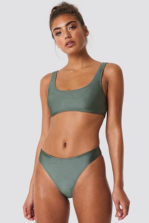 Khaki Green Sporty Bikini Briefs