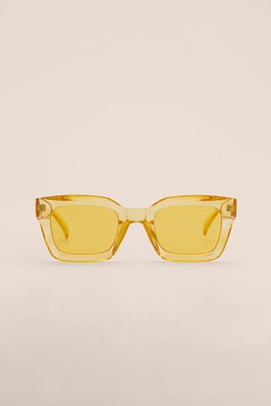 Yellow Gerecyclede zonnebril met vierkant montuur
