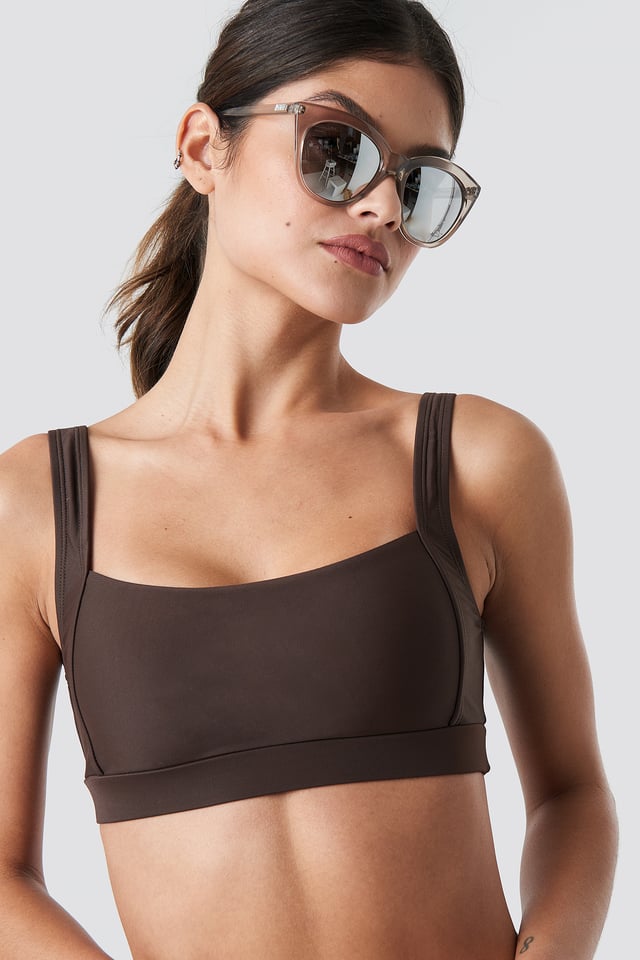 Square Neck Bandeau Top Brown