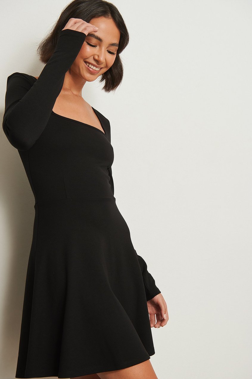 Kleider Jerseykleider | Kleid mit eckigem Ausschnitt - KX11615