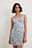 Mini-jurk van linnenmix met vierkante halslijn