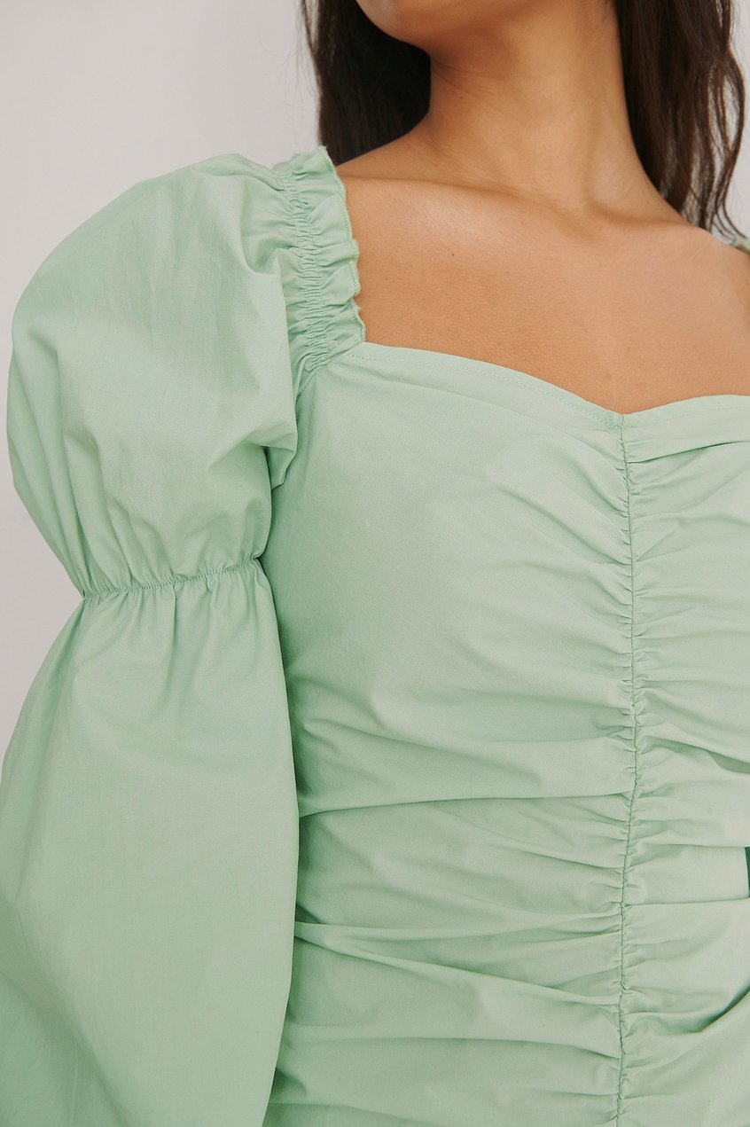 Kleider Puffärmel Kleider | Organisches Kleid mit langen Ärmeln - XU23115