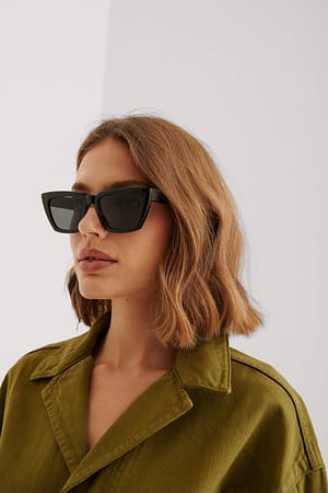 Black Basic Squared Recycled Sunglasses