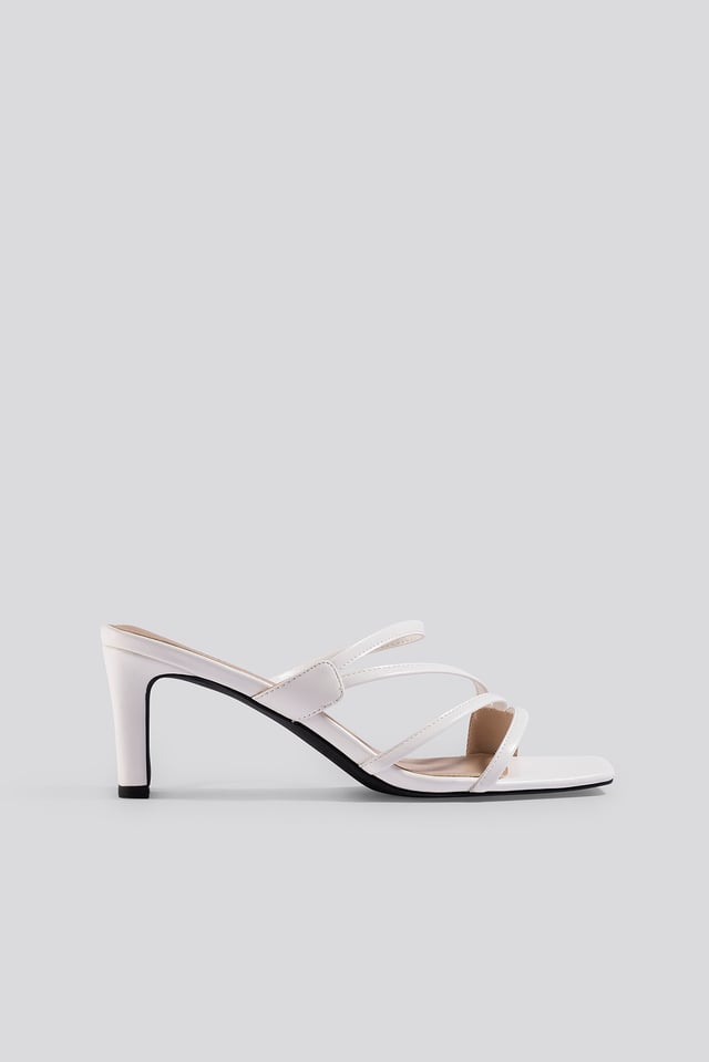 Squared Strappy Sandals White