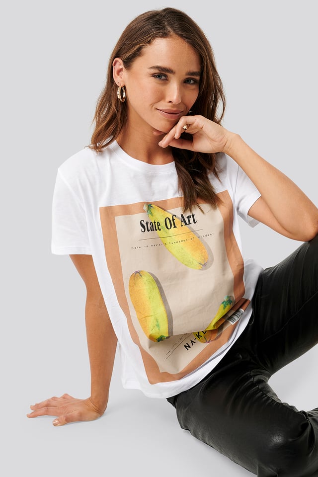 State Of Art Oversized Tee White/Yellow