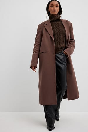 Brown Płaszcz o prostym kroju