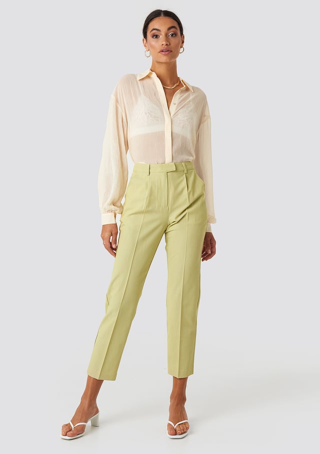 Straight Fit Suit Pants Lime