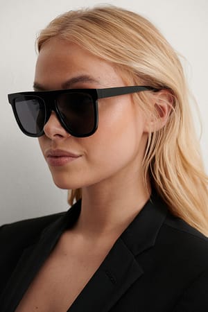 Black Straight Front Screen Sunglasses