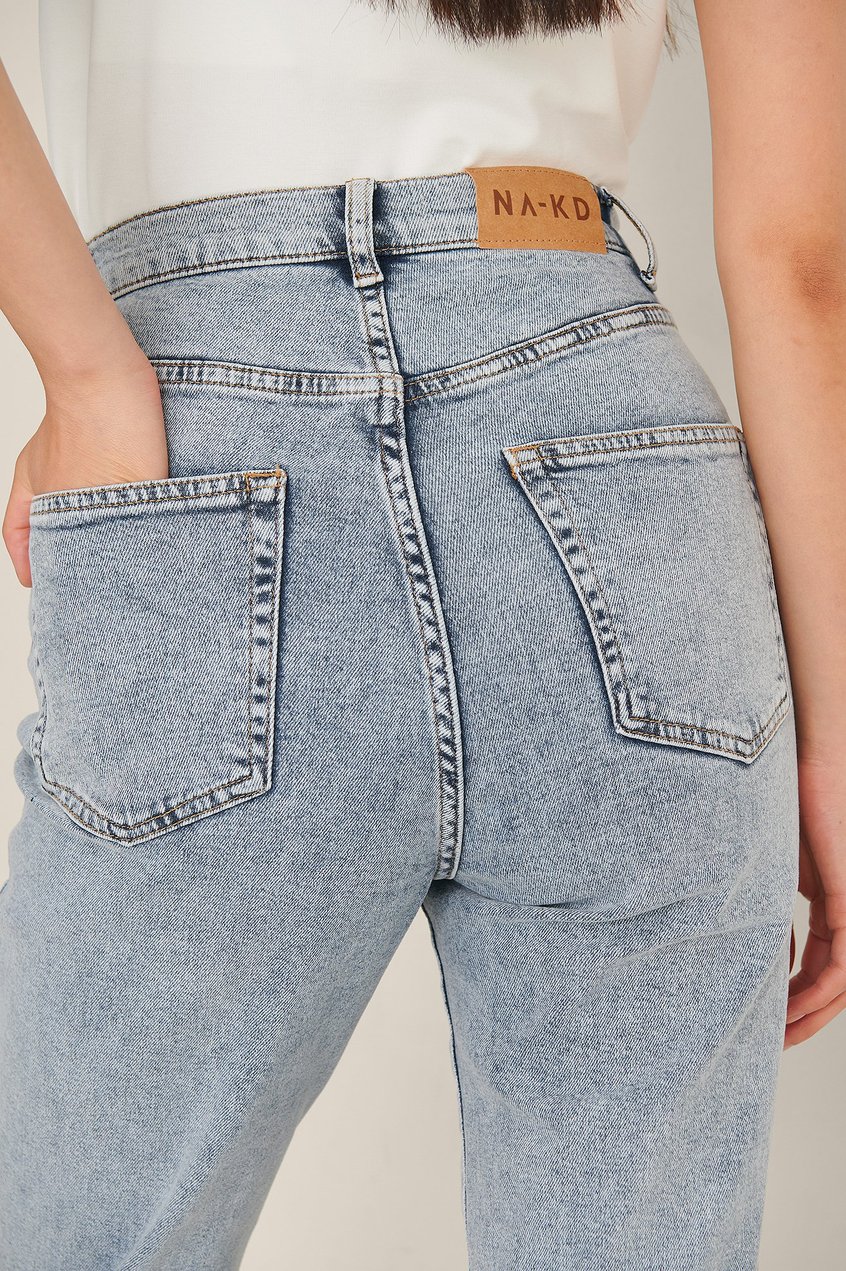 Jeans Reborn Collection | Organische gerade geschnittene Jeans mit hoher Taille - QS18434