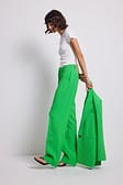 Green Recycled Straight Leg Suit Pants