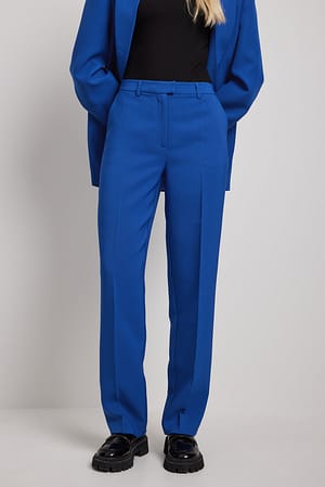 Cobalt Blue Gerecycled pantalon met rechte pijpen