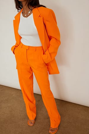 Bright Orange NA-KD Trend Straight Leg Suit Pants