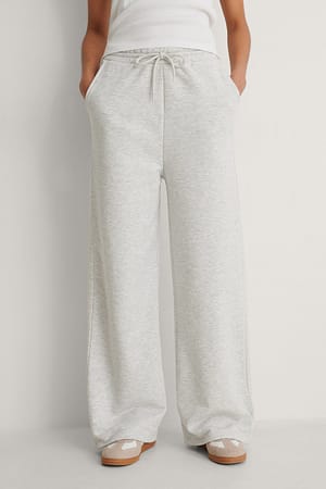 Grey Melange Pantalon de jogging droit