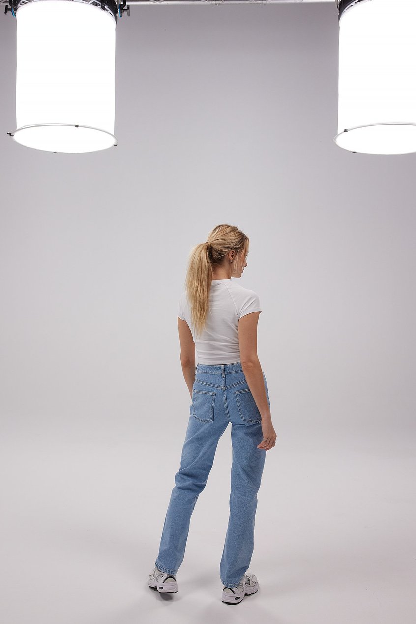 Jeans Mid Waist Jeans | Gerade geschnittene Jeans mit lockerer Passform - UD65925