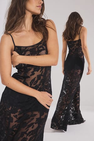 Black Strap Detail Maxi Dress
