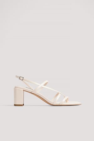 Offwhite Strappy Block Heels