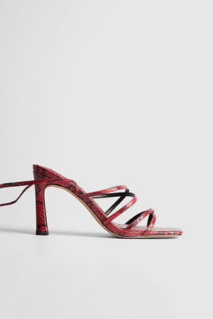 Red Snake Sandaler med snørebånd med tragtformet hæl