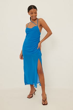 Blue Midi-jurk met bandjes