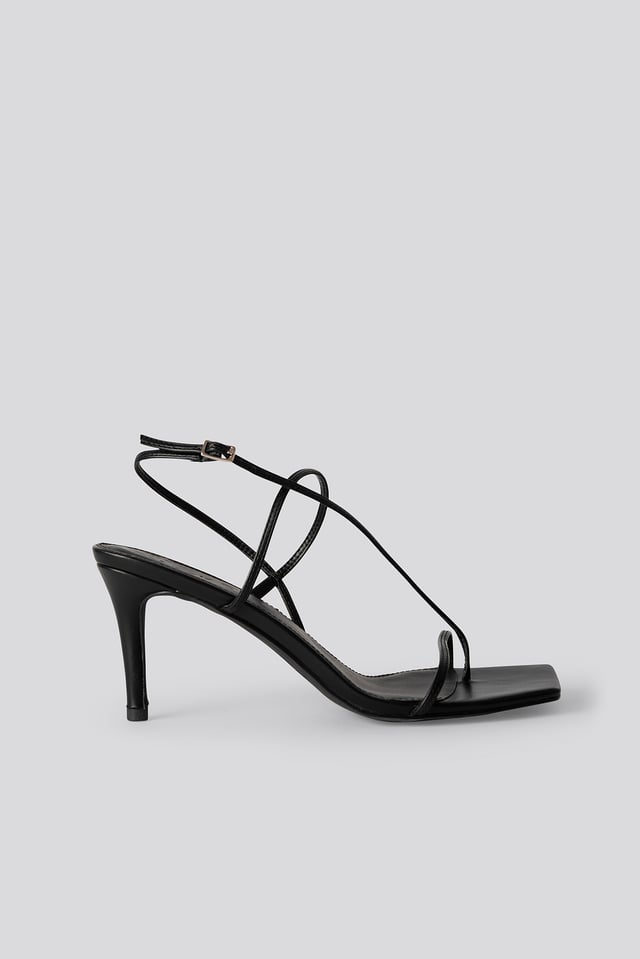 Strappy Stiletto Sandals Black