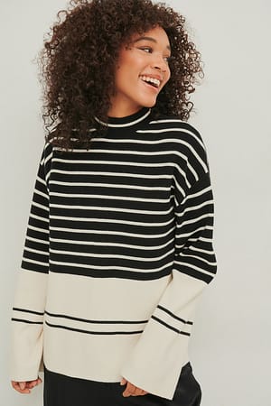 Black Stripe Sweter w paski