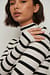 Striped Ribbed Long Sleeved Turtle Neck Sweater