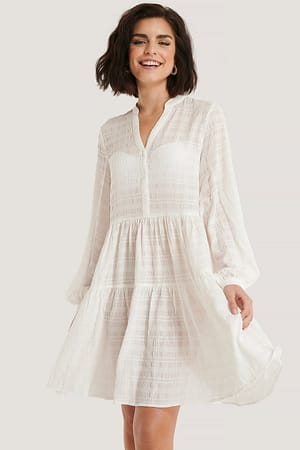White Structure A-Line Dress