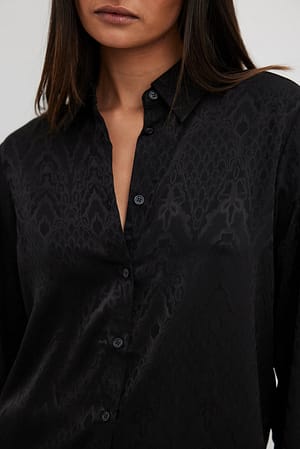 Black Camicia strutturata con maniche a palloncino