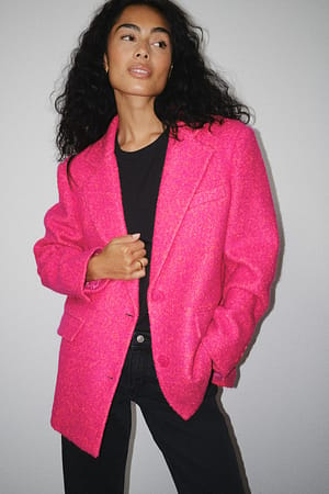 Pink Casaco estilo blazer estruturado