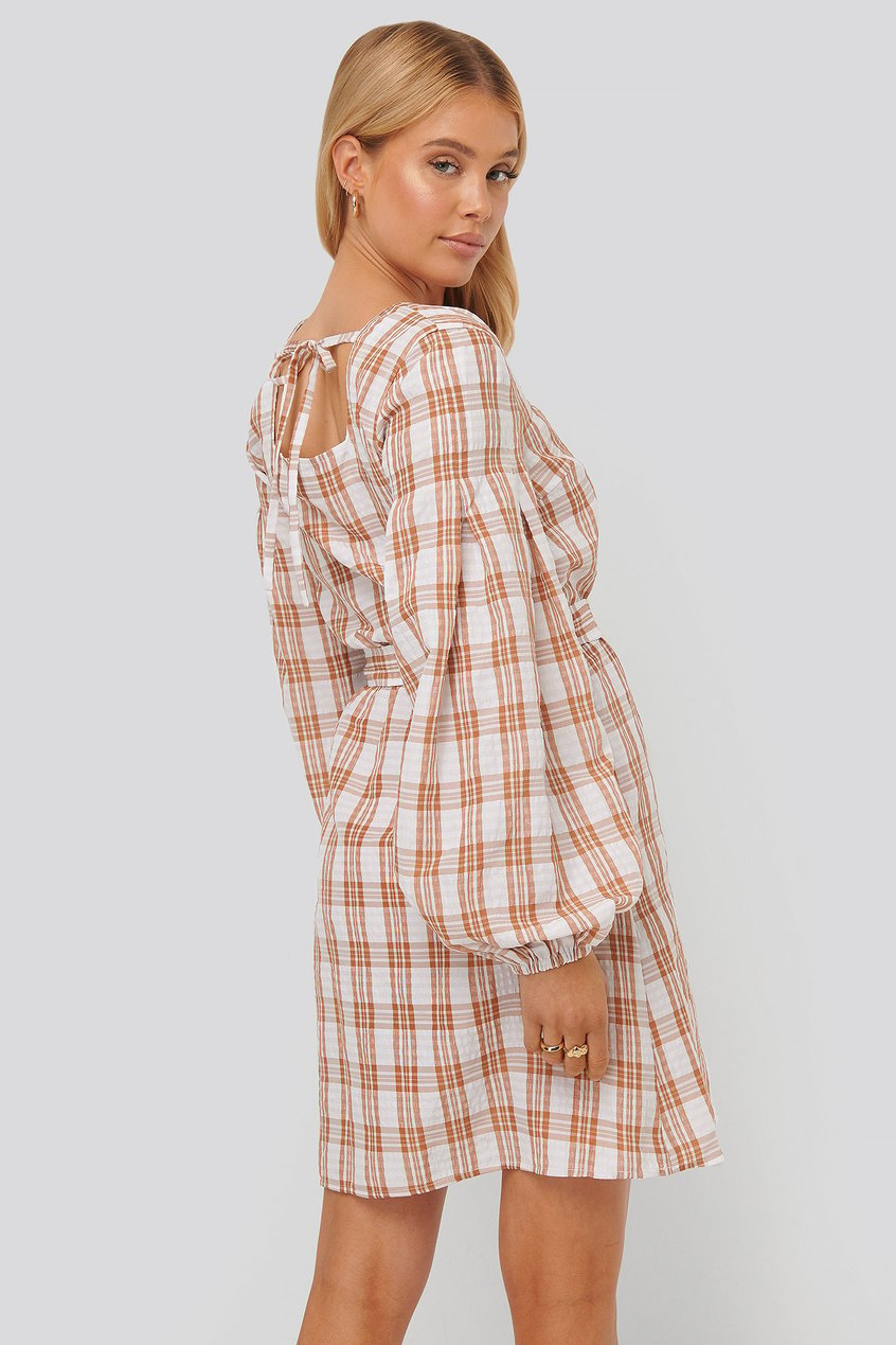 Robes Robes Manches Longues | Structured Check Dress - OL55290