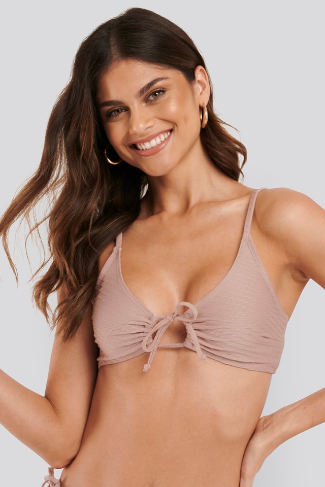 Structured Cut Out Front Bikini Dusty Pink