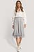 Structured Flounce Midi Skirt
