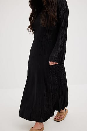 Black Structured Maxi Dress