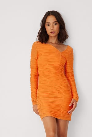 Orange Structured Mini Dress