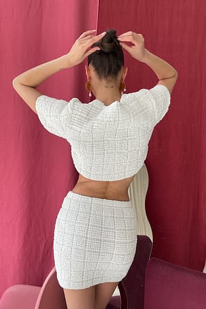 White Structured Mini Skirt