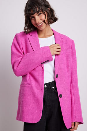Pink Structured Oversized Blazer