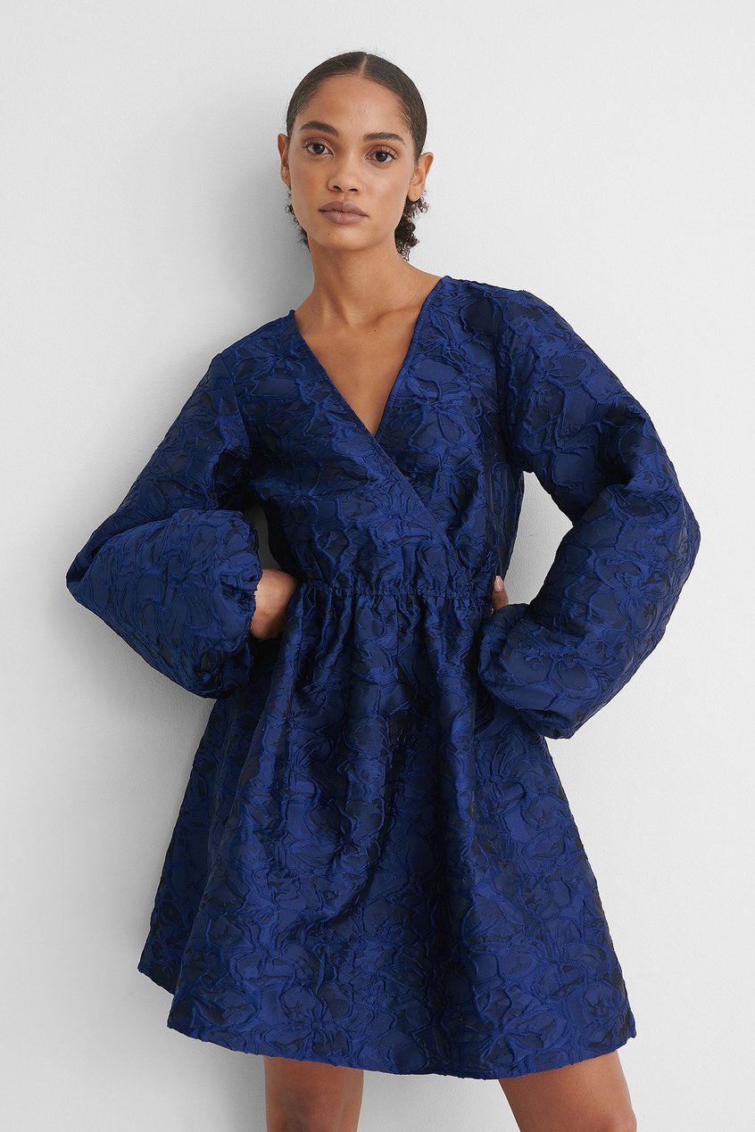 Robes Robes courtes | Robe Mini Structurée À Manches Ballon - MN08790
