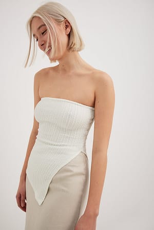 Offwhite Structured Tube Side Slit Top